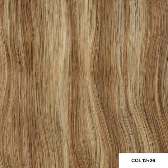 Angel Slimline 3x0.9cm Tape Extensions 20”/50cm 12+26 DUO LIGHT BROWN + LIGHT GOLDEN BLONDE