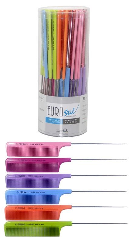 EuroStil Metal Tail Comb (assorted colours)
