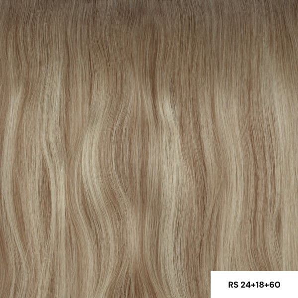 Angel Invisible 4x9 Tape Extensions (20"/50cm) RS24+18+60 ROOT STRETCH DARK BLONDE + LIGHT ASH BLONDE + LIGHTEST PLATINUM BLONDE