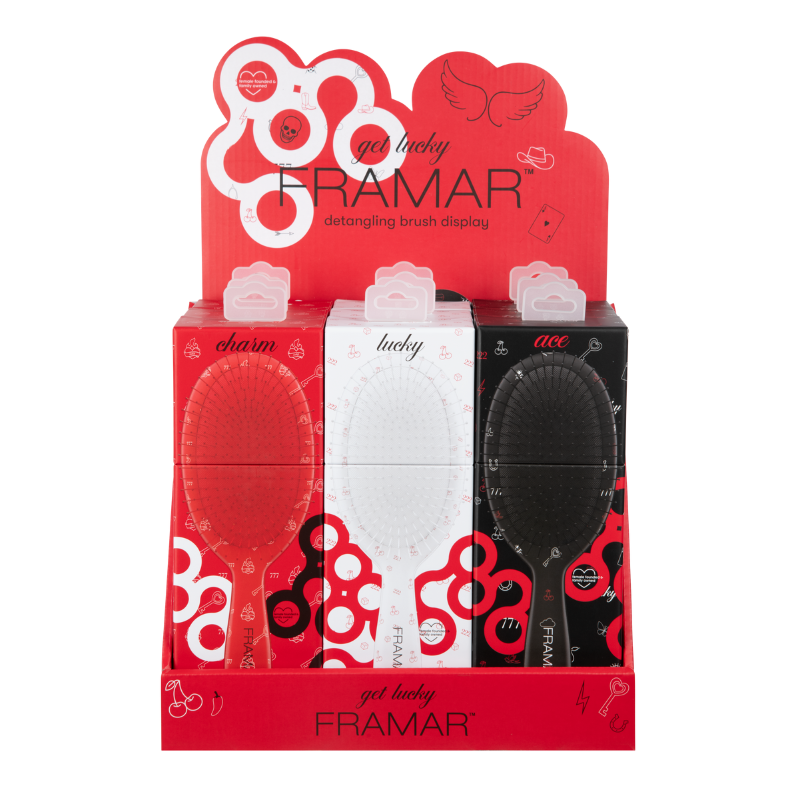 FRAMAR Get Lucky Detangle Brush Display - 9PC