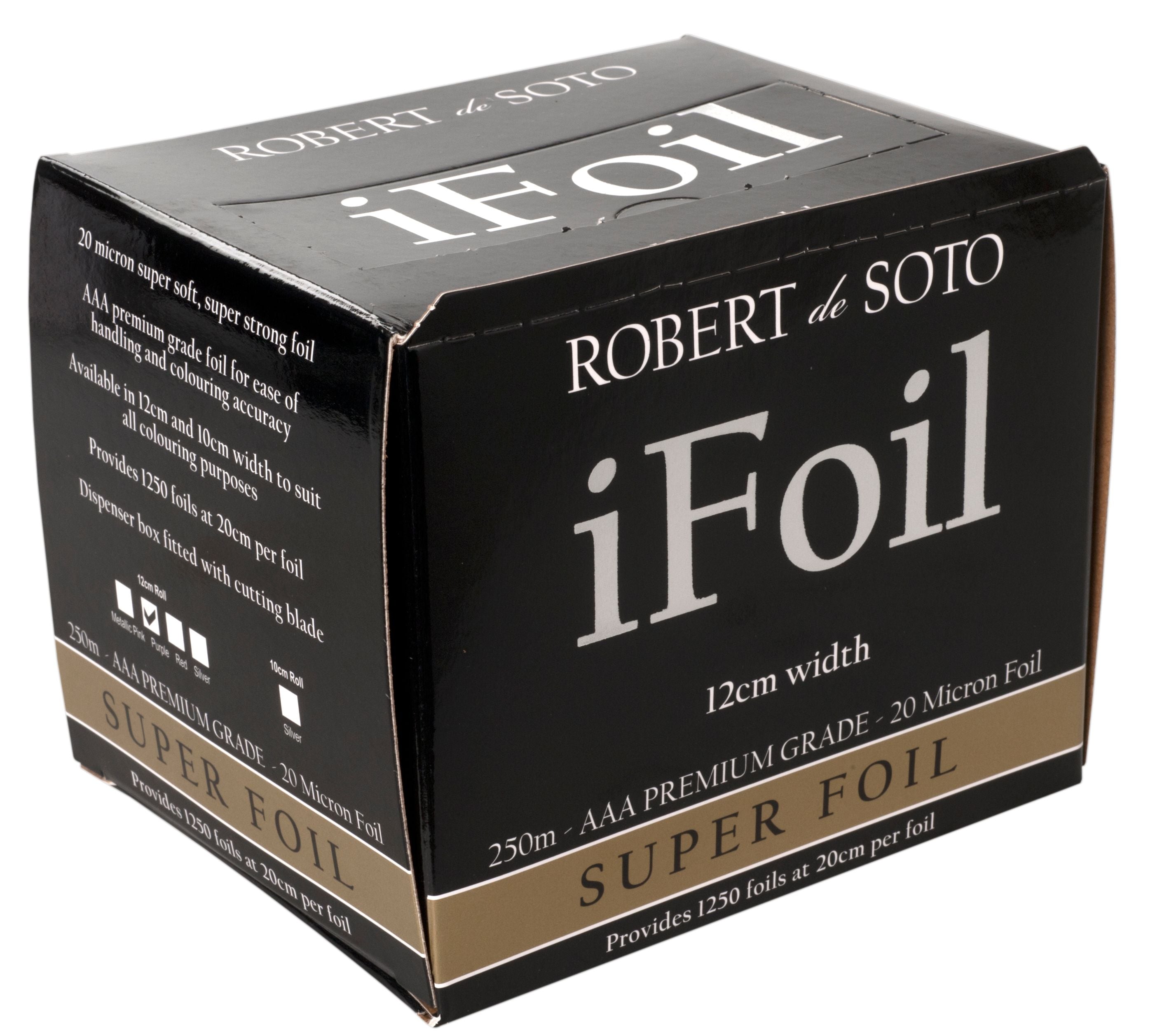 Robert de Soto Super Foil Roll Silver 20 Micron 250m Purple Box