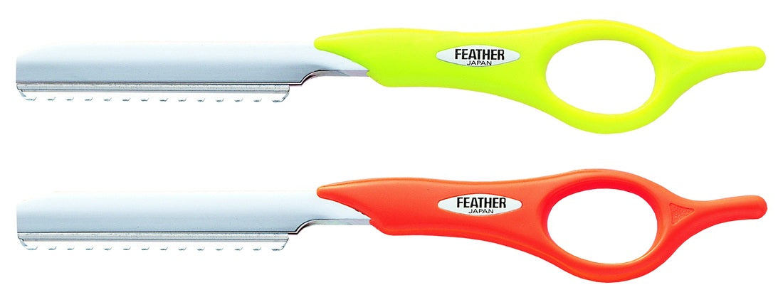 Feather Styling Razors 14cm - Fluro Green