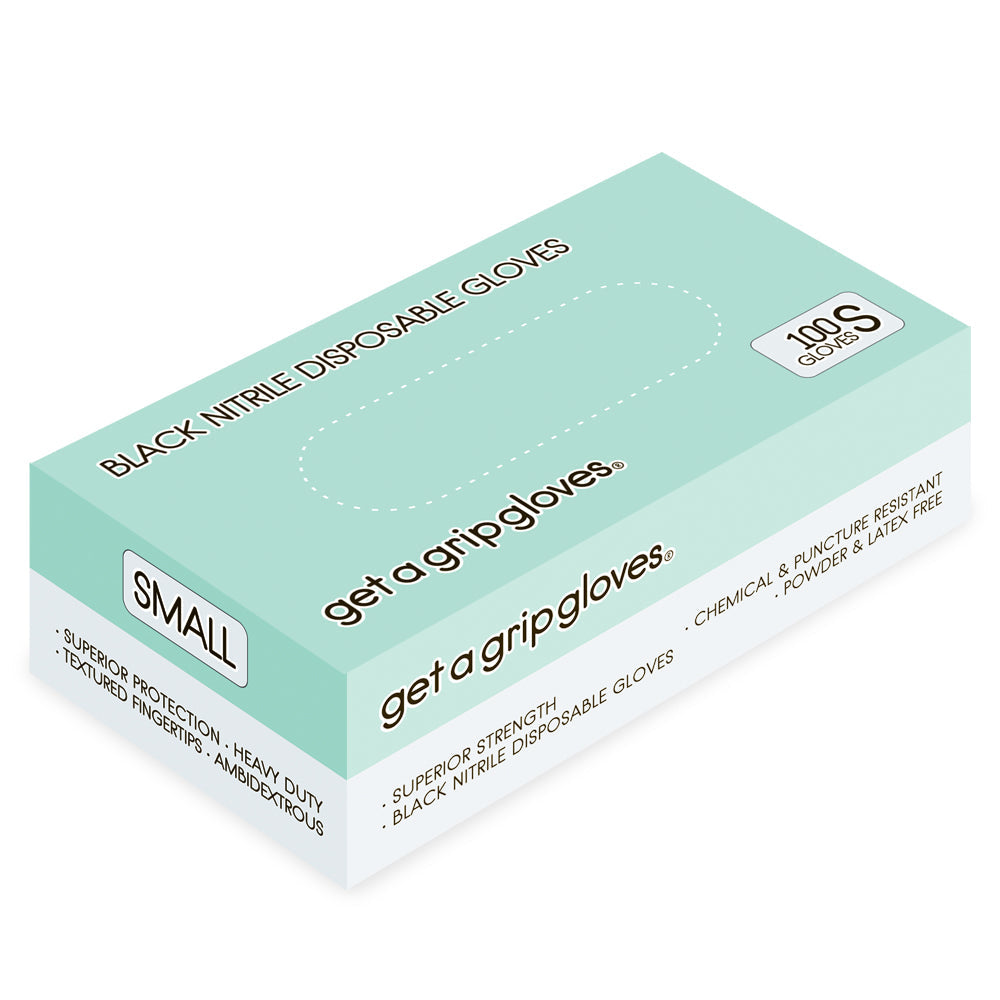 Get a Grip Gloves - Black Nitrile Gloves (100pcs) Small