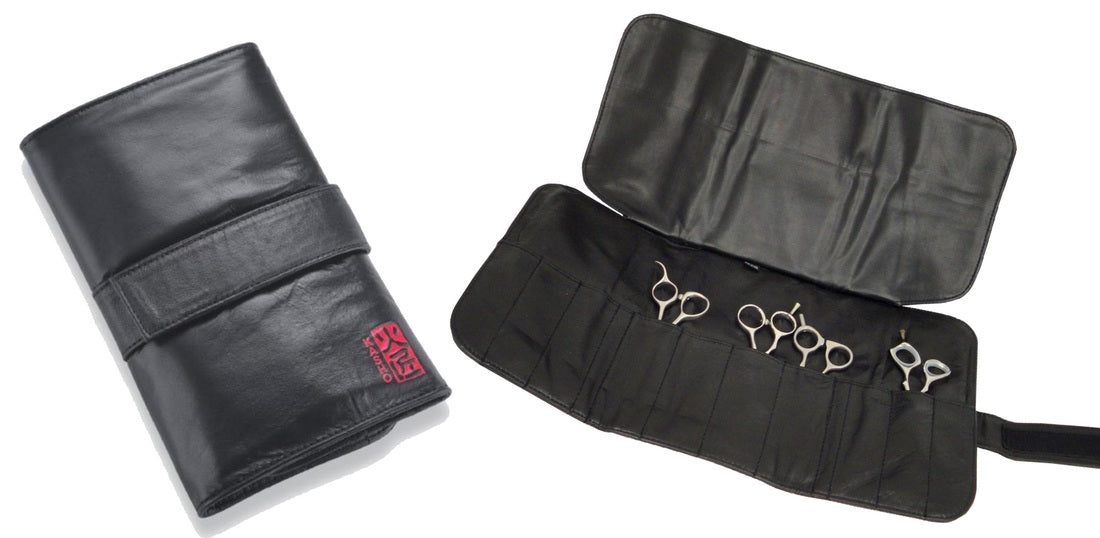 Kasho 10 Scissor Soft Leather Zippered Folding Pouch (K)