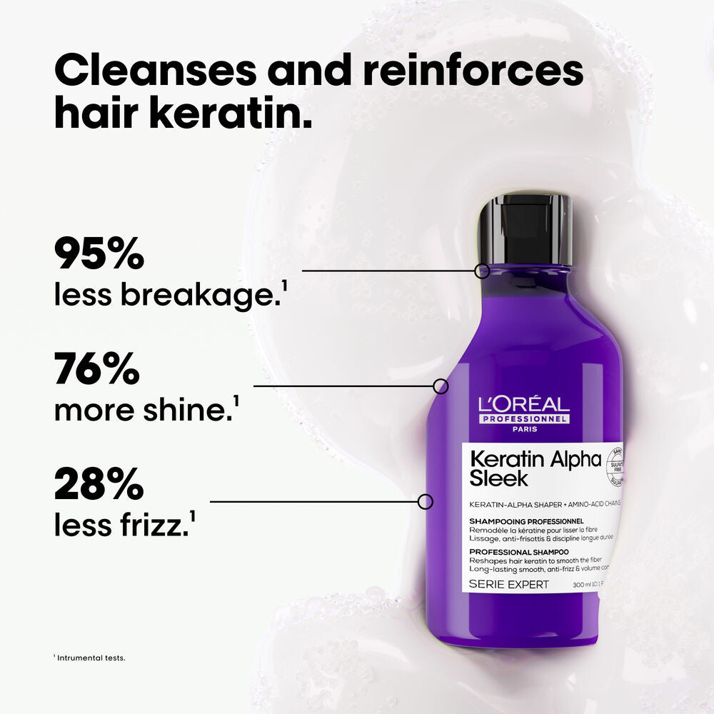L'Oreal Keratin Alpha Sleek Shampoo 300ml