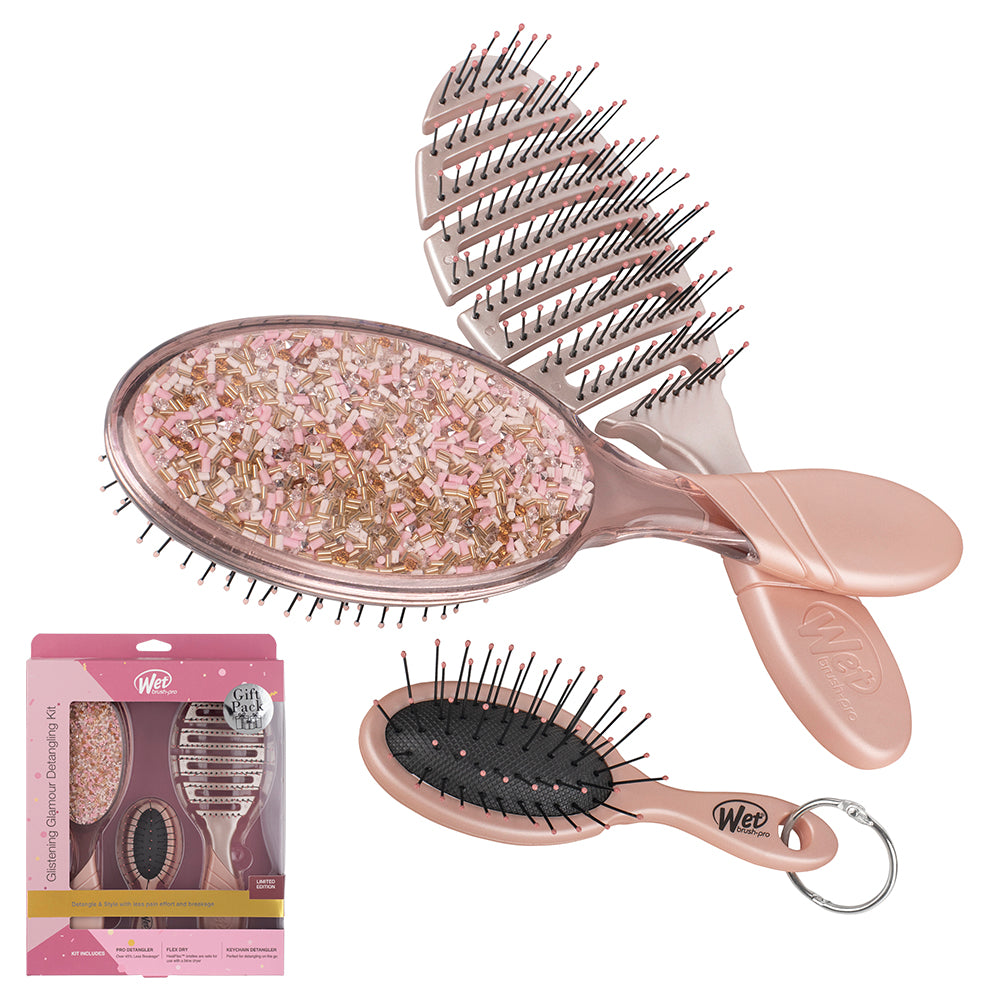 WetBrush Detangler + Flex + Keychain Glistening Glamour