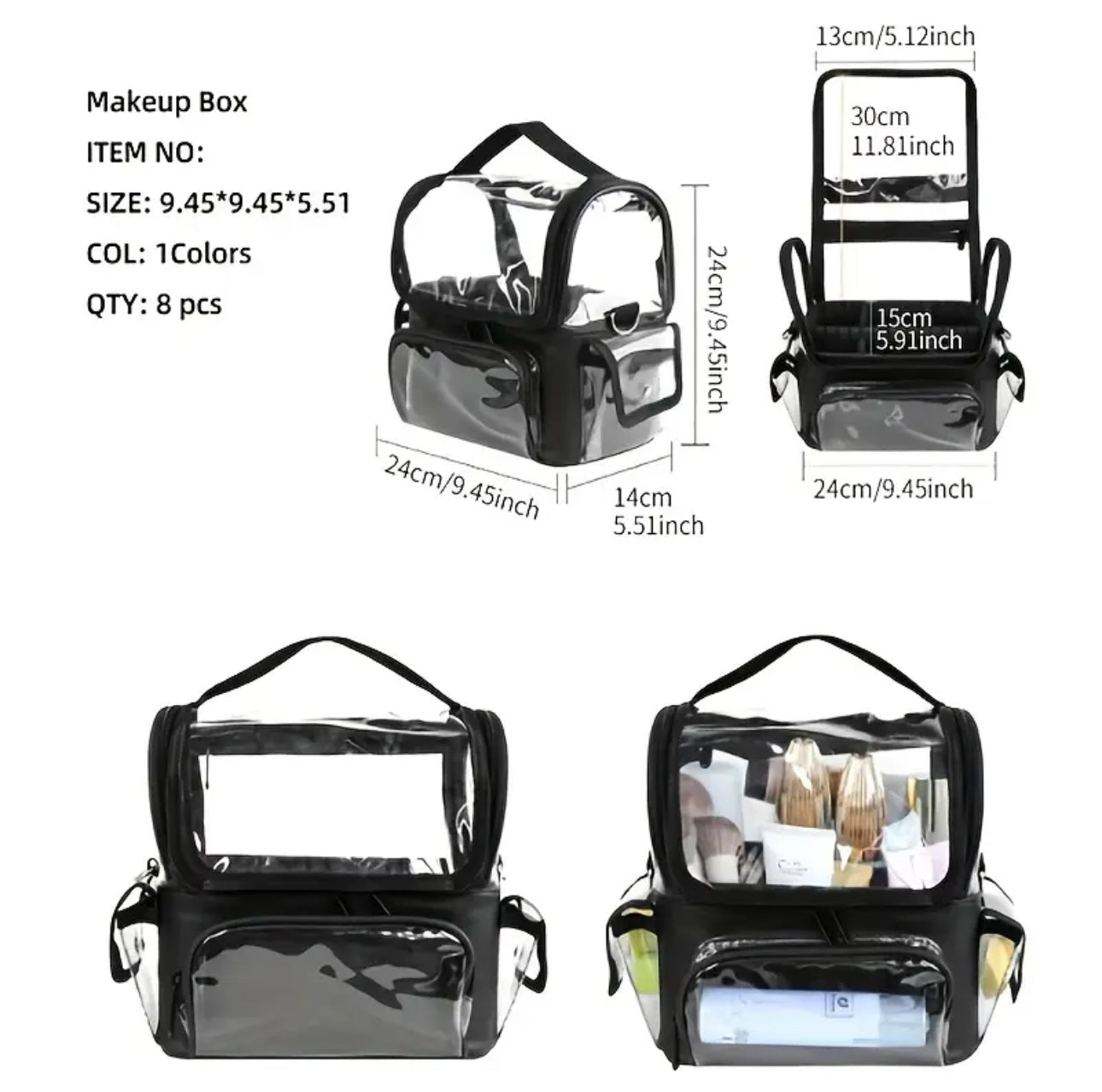 Hair and Beauty Organiser Bag with Shoulder Strap