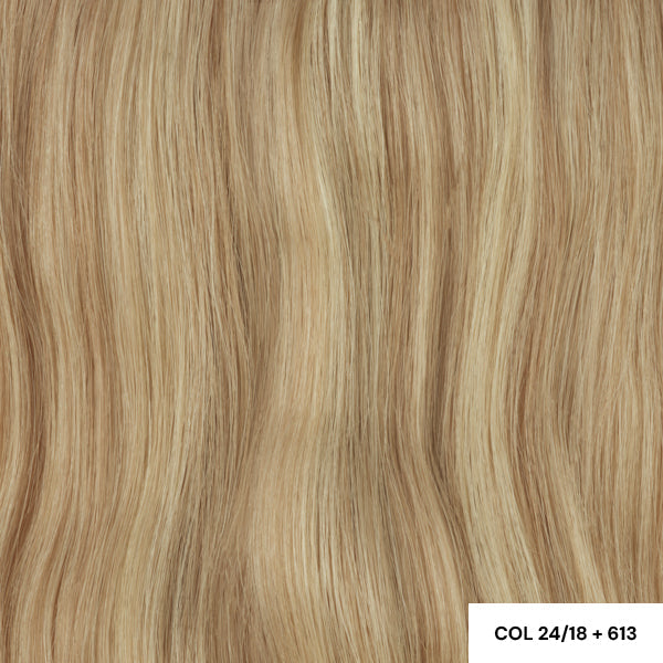 Angel Seamless 5 Piece Clip-In Set 20”/50cm 24/18+613 DARK BLONDE + LIGHTEST GOLDEN BLONDE