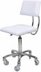 Stool - Dove - Chrome (White Upholstery)