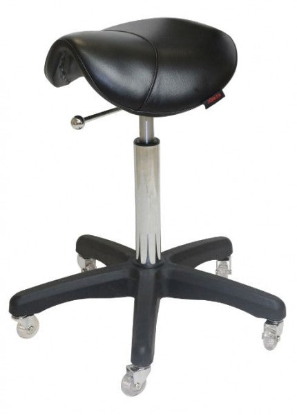 Stool - Saddle - No Back - All Black - (Black Upholstery)