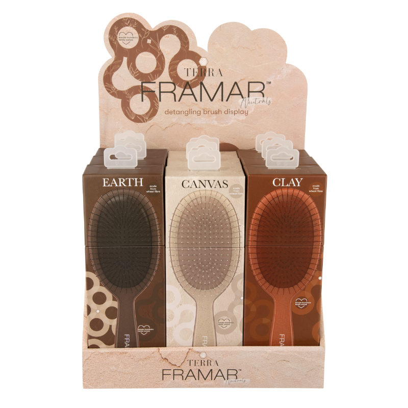 FRAMAR Terra Detangle Brush Display - 9PC