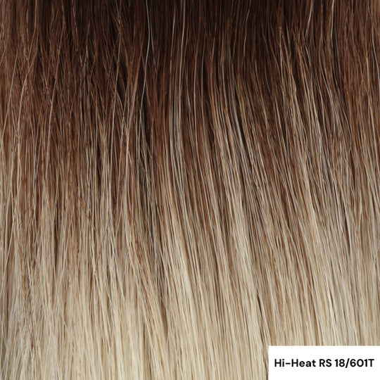 Angel Melrose Ponytail Clip 60cm/24" RS18+601 ROOT STRETCH LIGHT ASH BLONDE + LIGHTEST PLATINUM BLONDE