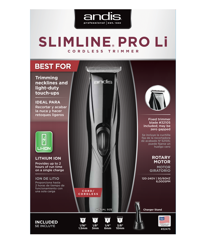 ANDIS Slimline Pro Li Trimmer (D-8) BLACK