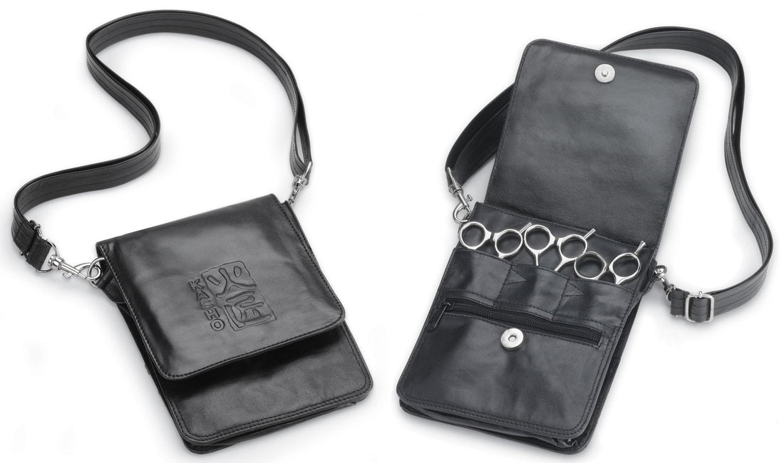 Kasho 6 Pocket Leather Scissor Holster Small, Shldr Strap (C)
