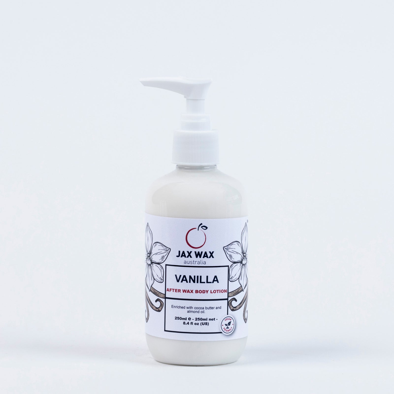 Jax Wax Vanilla After Wax Body Lotion Pump 250ml
