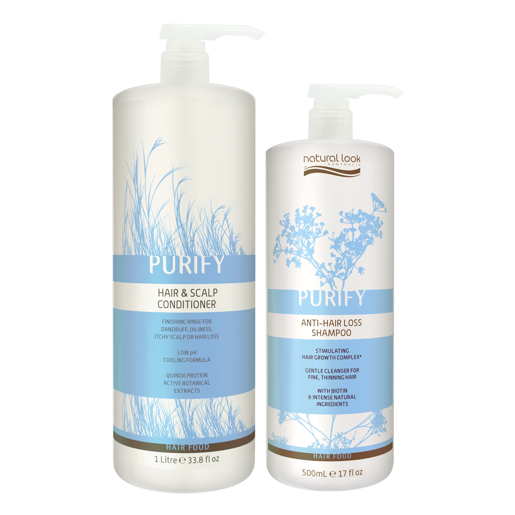 Natural Look Purify Anti-Hair Loss Shampoo & Conditioner Large Bundle