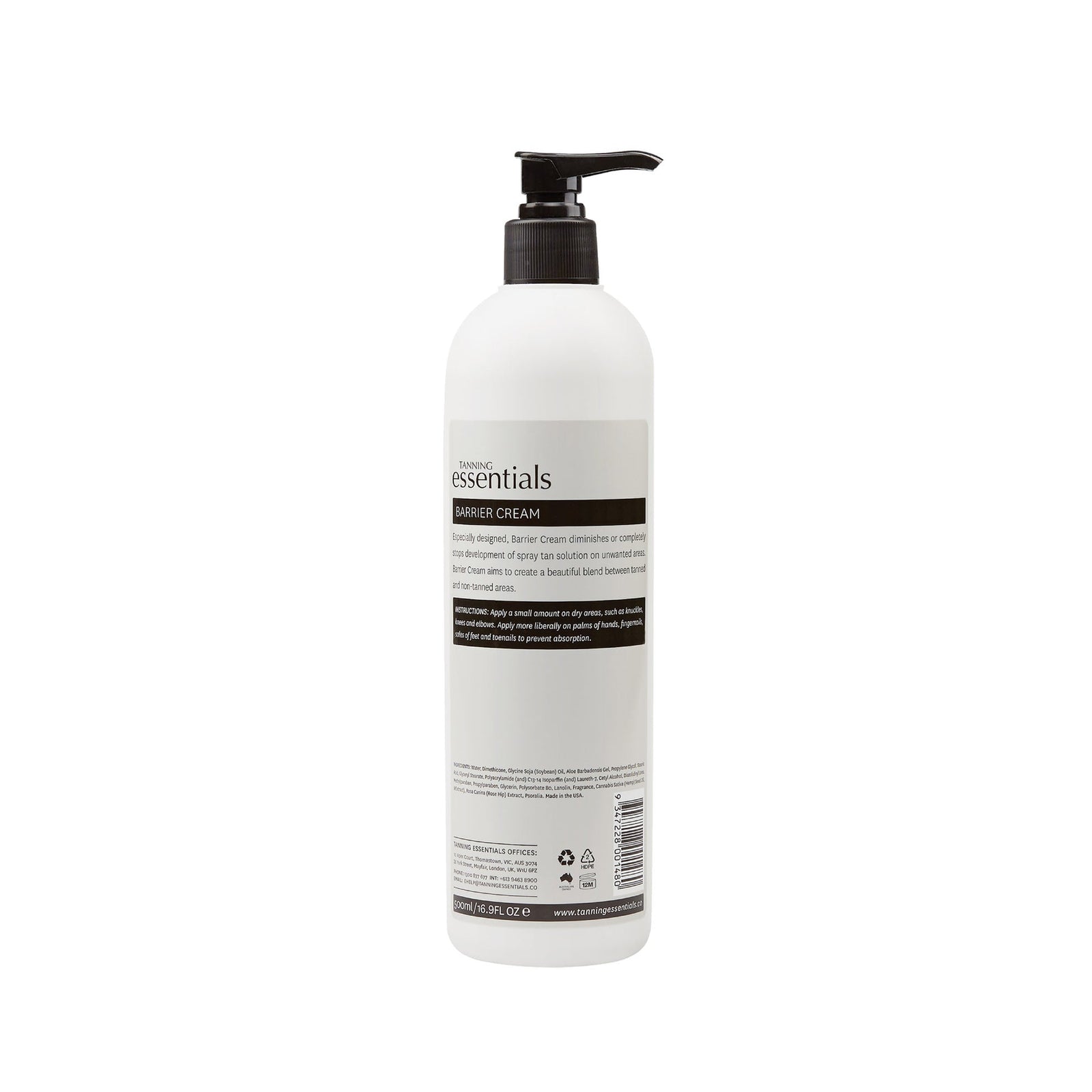 Tanning Essentials Spray Tan Barrier Cream 500ml