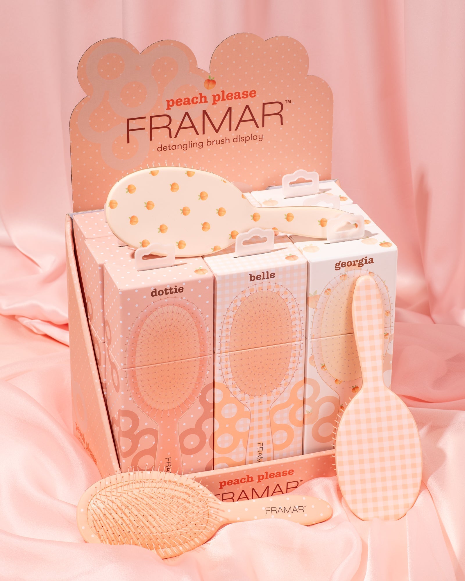 Framar Peach Please - 9PC Detangle Brush Display