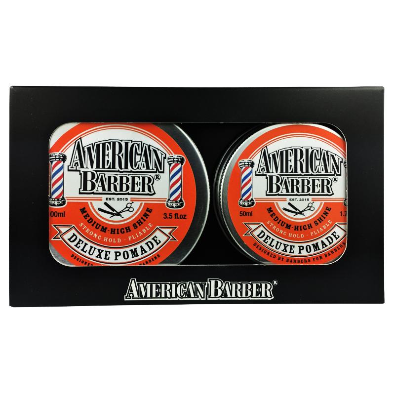 American Barber Deluxe Pomade 50ml-100ml Duo- Pack.