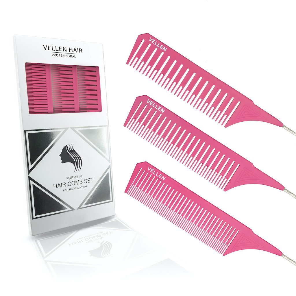 VELLEN HAIR - Premium Tail Comb Set - Pink [DEL]