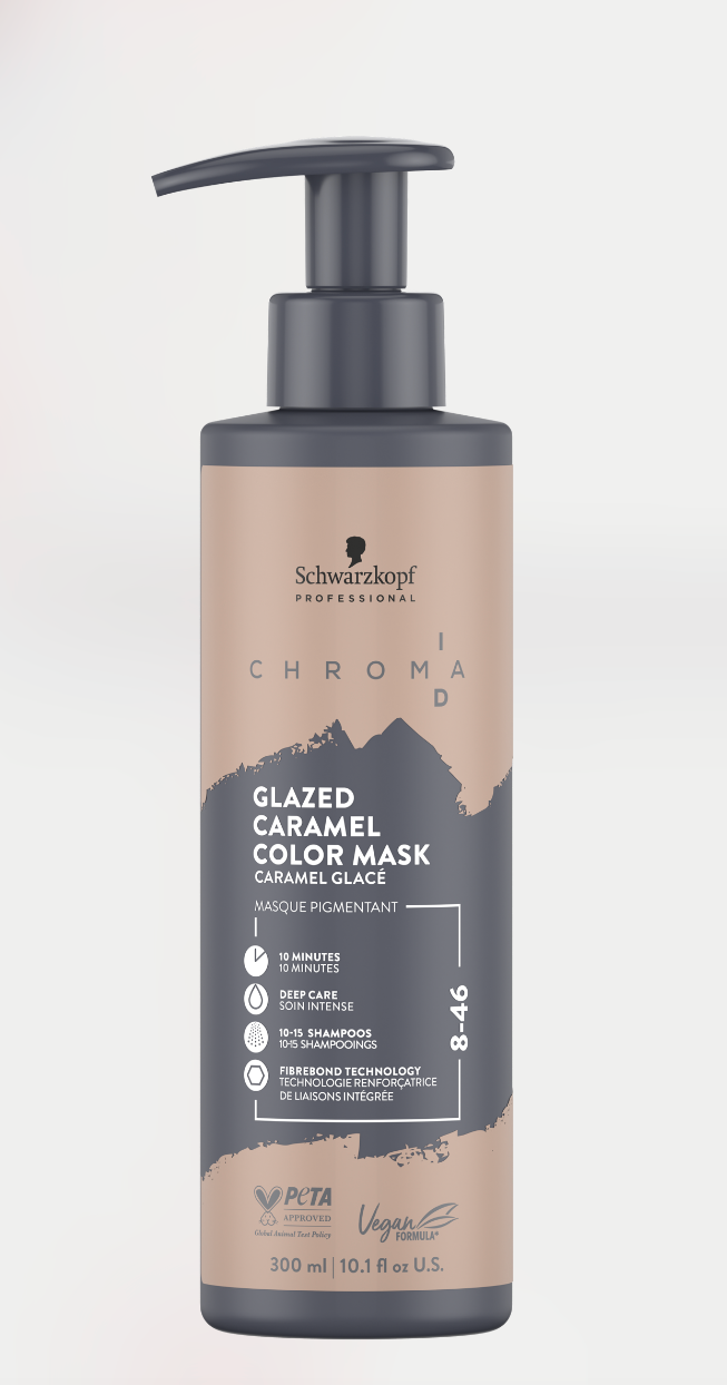 Schwarzkopf ChromaID COLOUR MASK 8-46  GLAZED CARAMEL 300ml