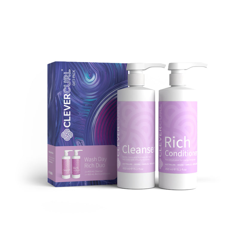 Clever Curl Wash Day Rich Duo Mothers Day Pack (Cleanser, Rich Conditioner)