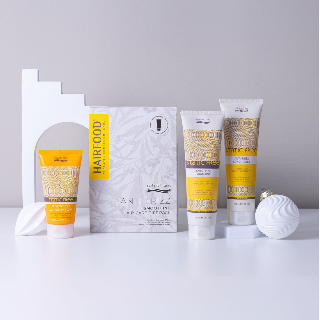Natural Look Static Free Anti-Frizz Hair Care Pack