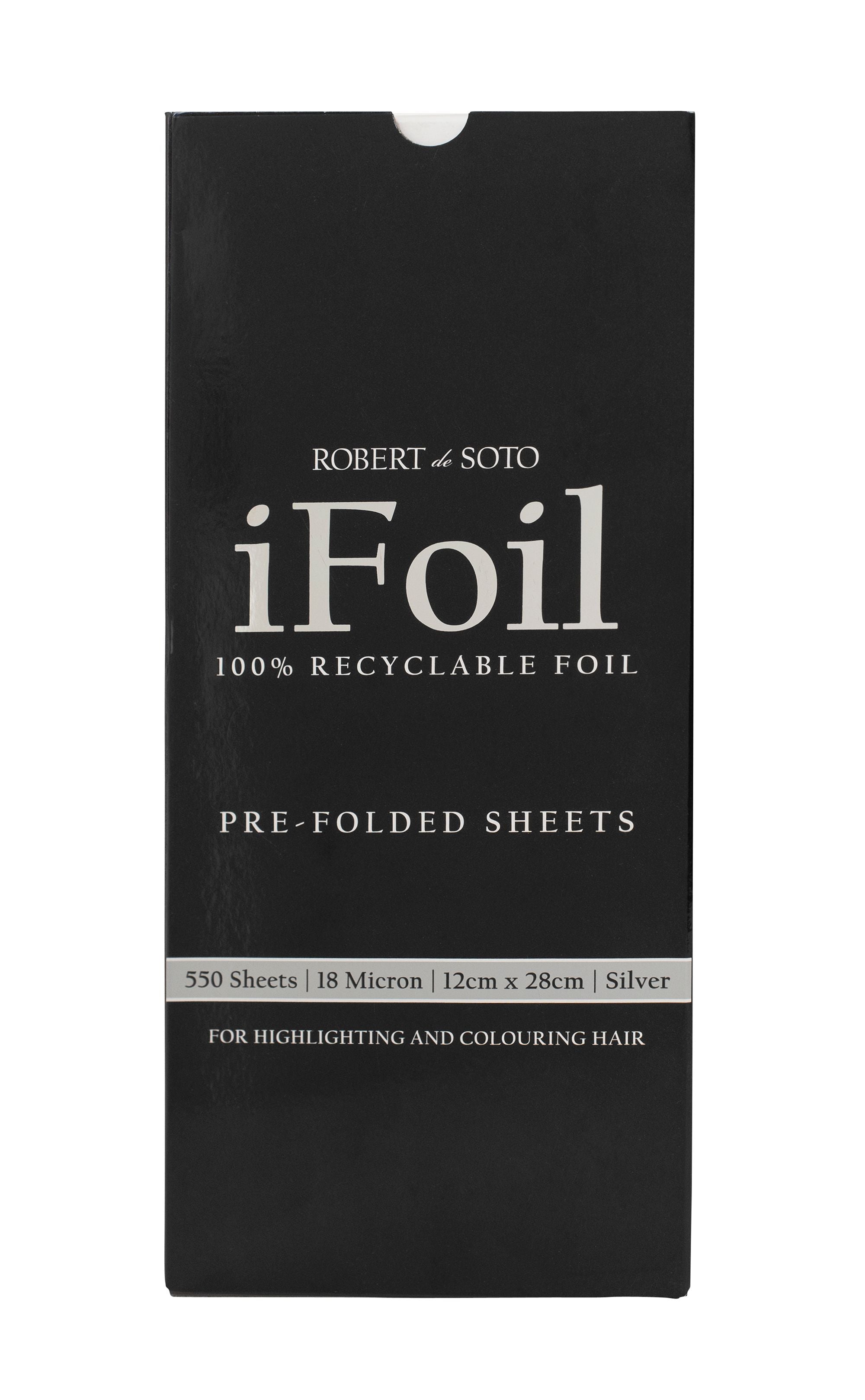 Robert DeSoto iFoil 18 Micron Pre-Cut Foil 550 Sheets 120 x 280mm - Silver