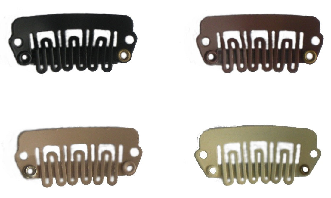 AMW Hair Weft Clips pack of 10 - Black