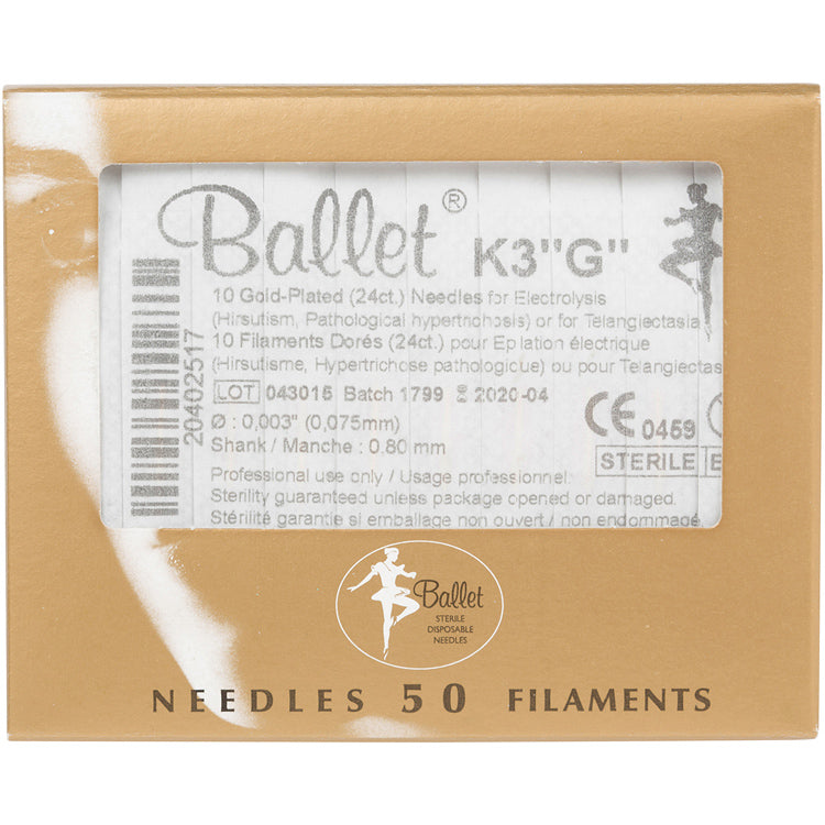 Ballet Gold Plated Needles K3 50pk