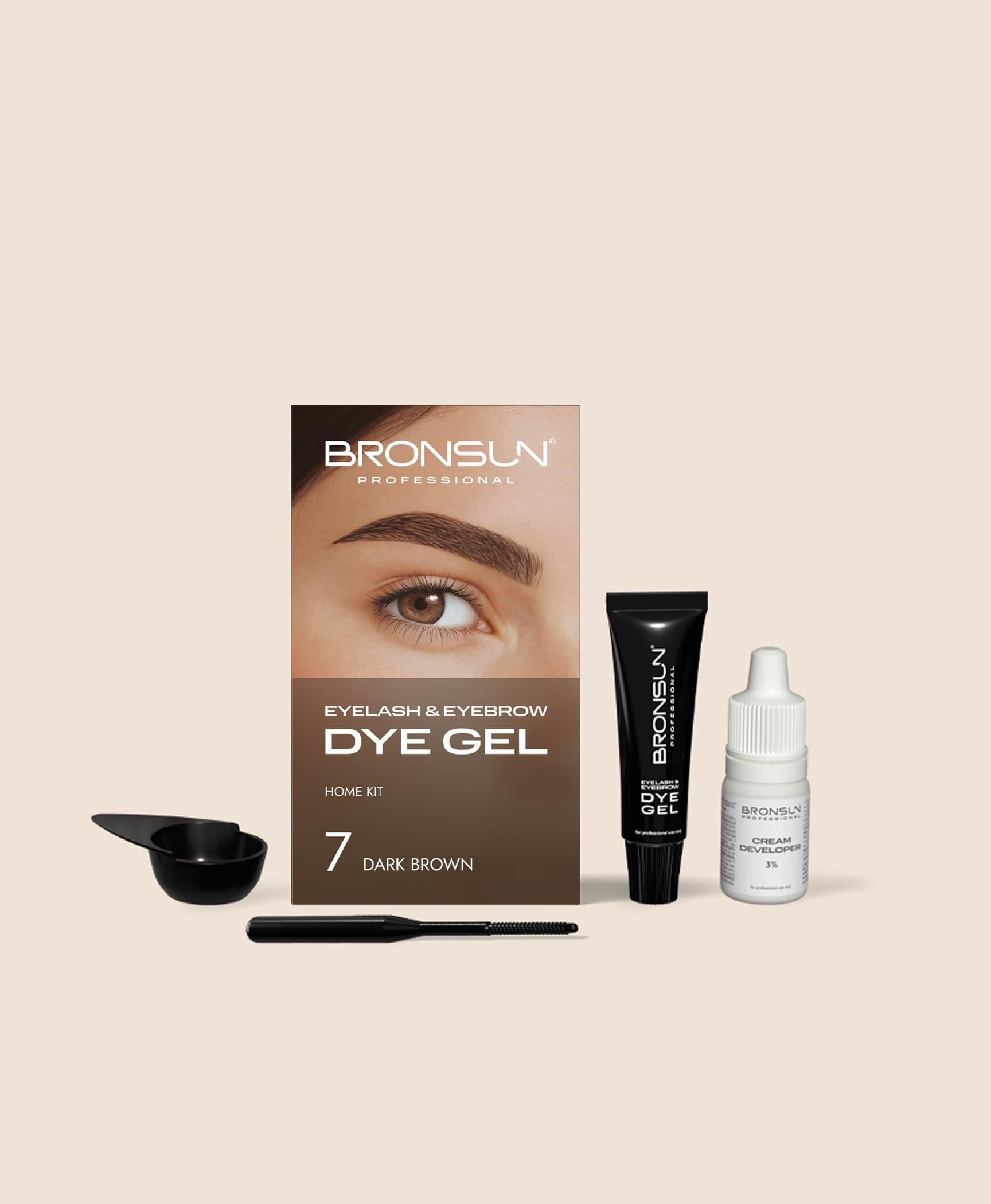 Bronsun Eyelash and Eyebrow Dye Trial Kit Dark Brown #7