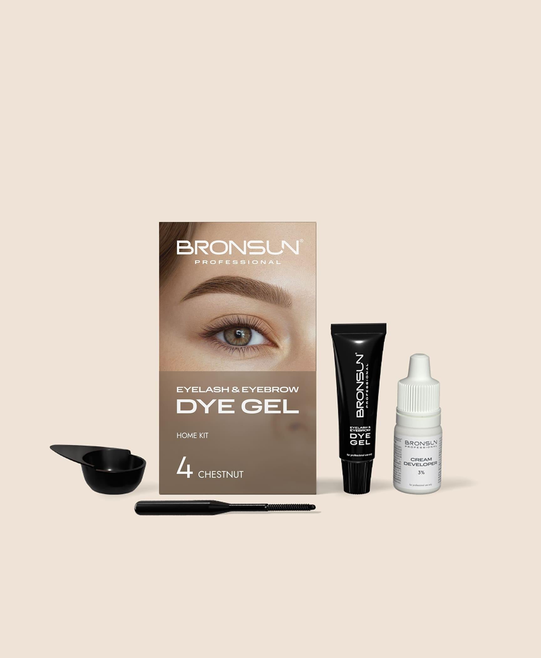 Bronsun Eyelash and Eyebrow Dye Trial Kit Chestnut #4