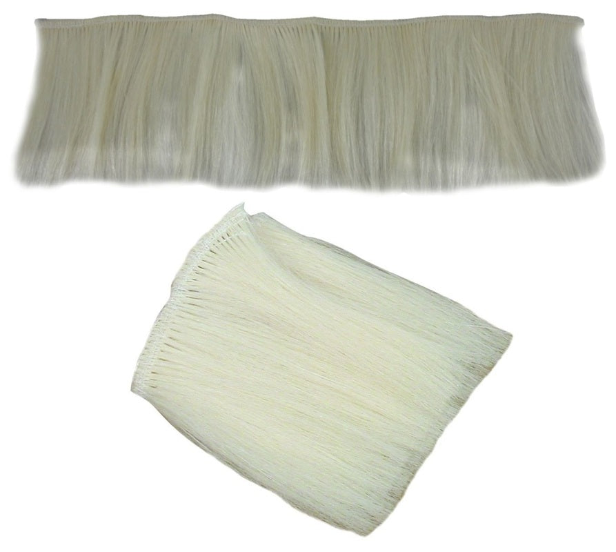 AMW Premium White Yak Hair Weft 30cm wide x 5cm long