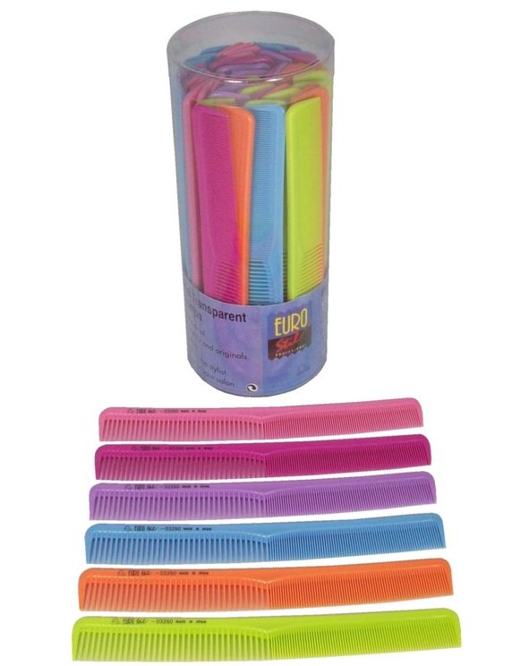 EuroStil Cutting Combs (Tub of 60 assorted colours) Sold individually
