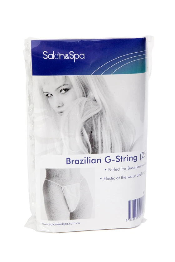 Salon & Spa BRAZILIAN G-STRING white (With Elastic) 25pk