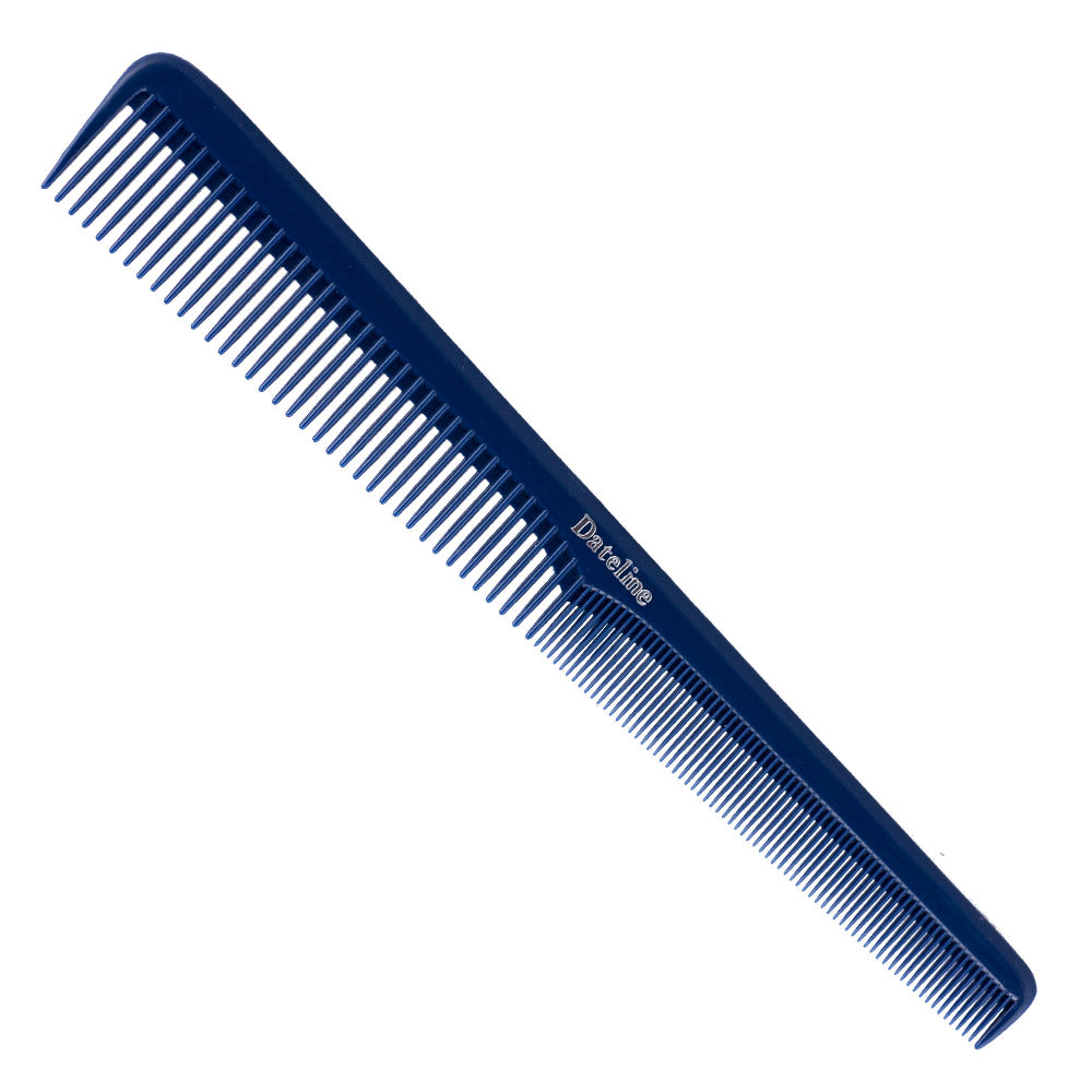 Dateline Professional Blue Celcon Tapered Barber Comb in Polybag 8" 406