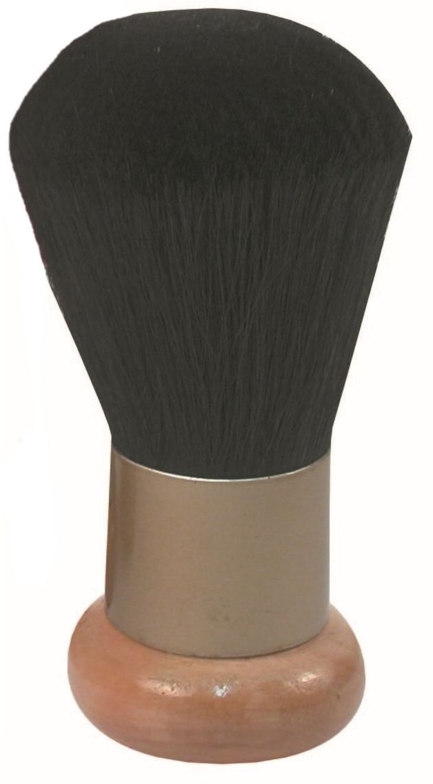 Wooden round handle w/ soft bristles, small - Black
