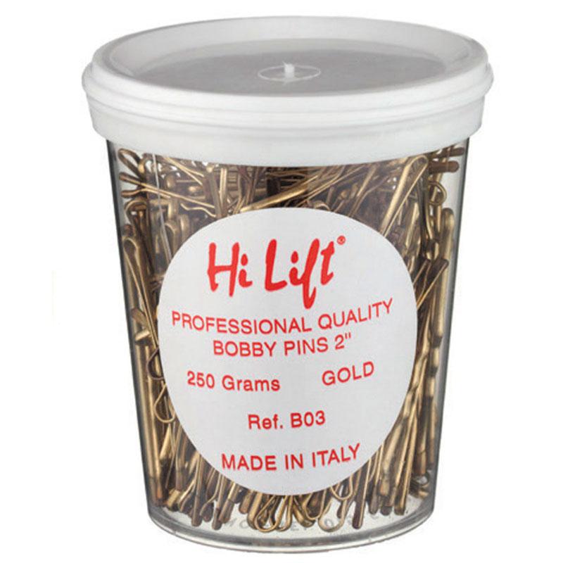 Hi Lift Bobby Pins Gold 250g Tub