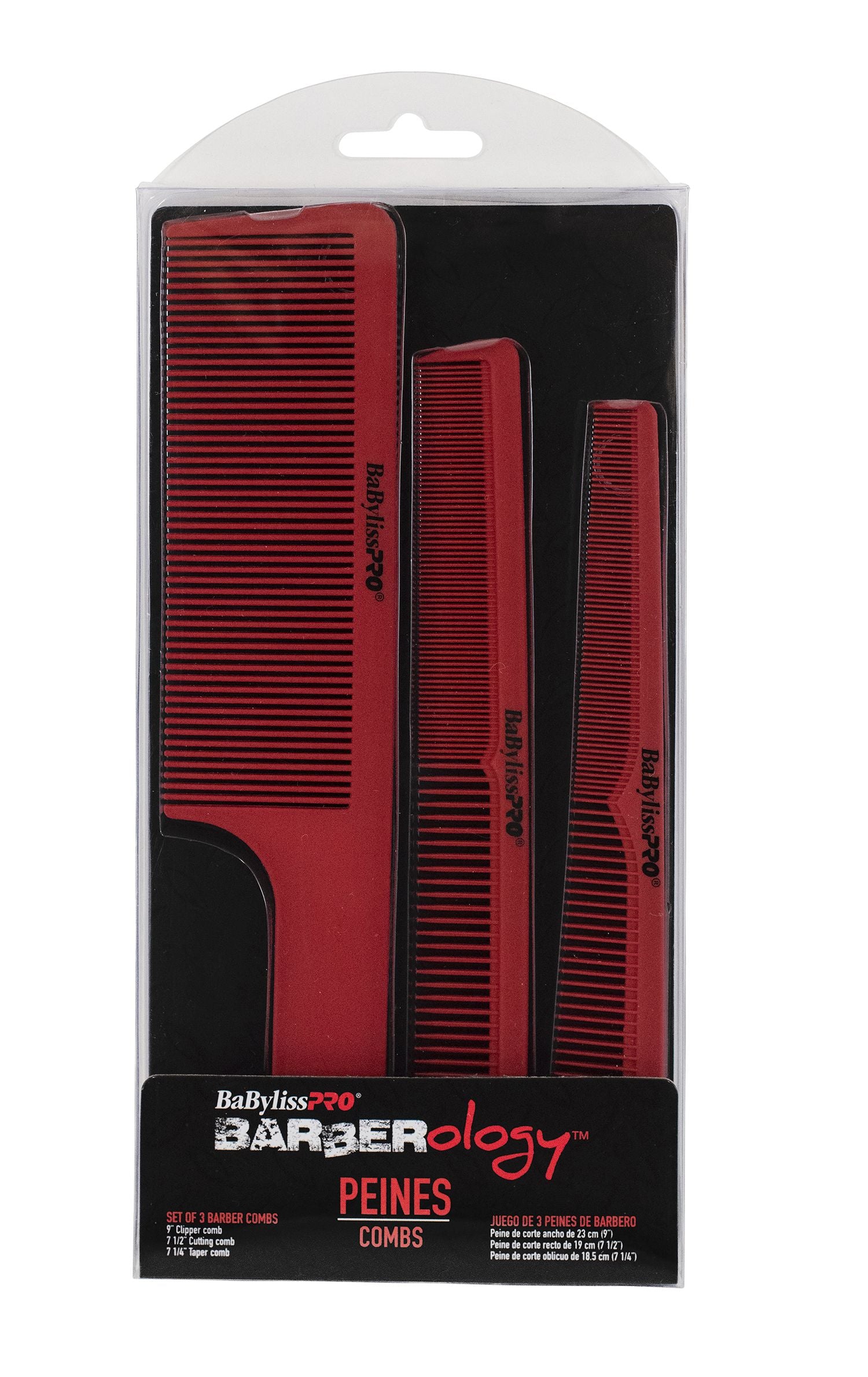 BaBylissPRO Barberology Comb Set 3pc - Red