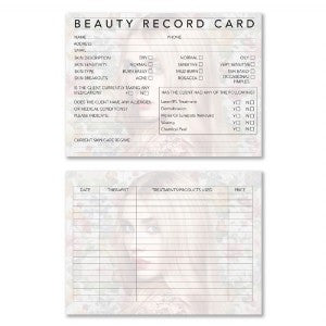 Dateline Professional Beauty Therapy Record Card - 100pc
