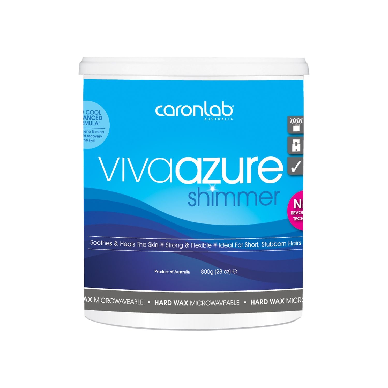 Caronlab Viva Azure Shimmer Hard Wax - Microwaveable 800g