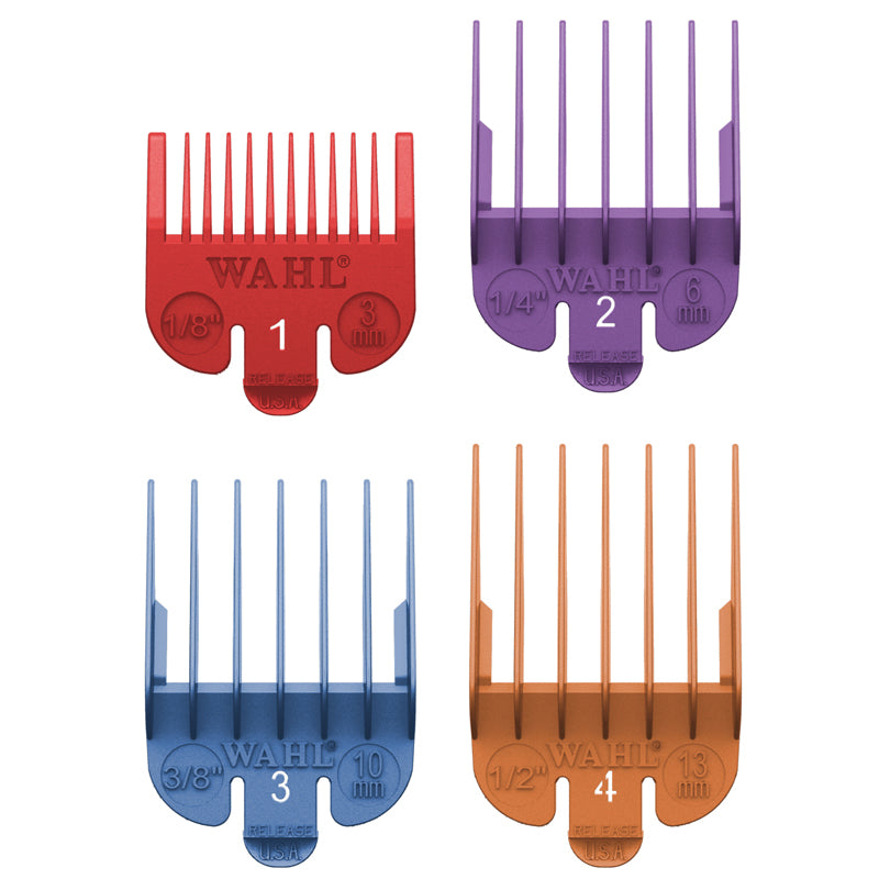 Wahl Colour Coded Attatchment Combs #1, 2, 3 & 4 Plastic Tab