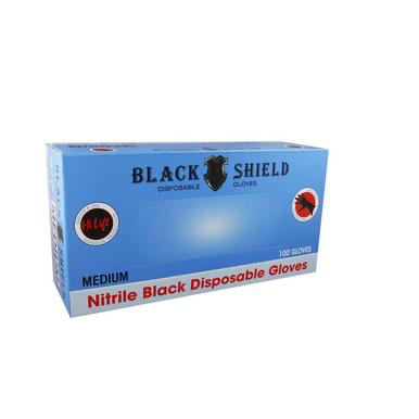 Hi Lift Black Shield Disposable Black Gloves (100 pieces) Medium