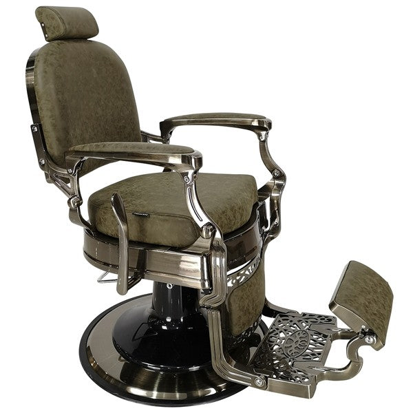 Barber Chair - Havana - Olive Upholstery