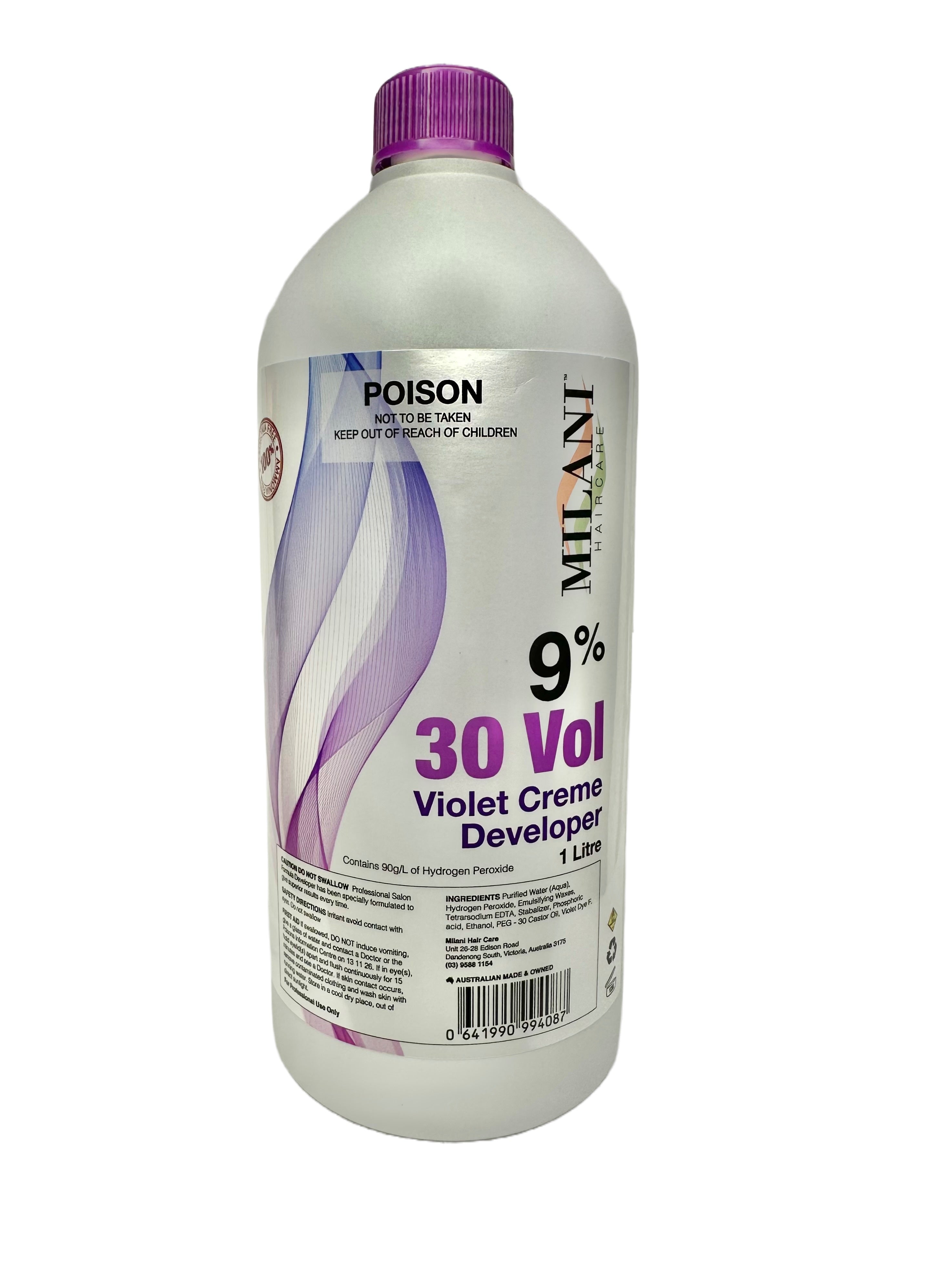 Milani Haircare Violet Creme Developer 30 Vol 9% 1 Litre