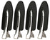 AMW Creaseless Clips Rubberised Black 4pk